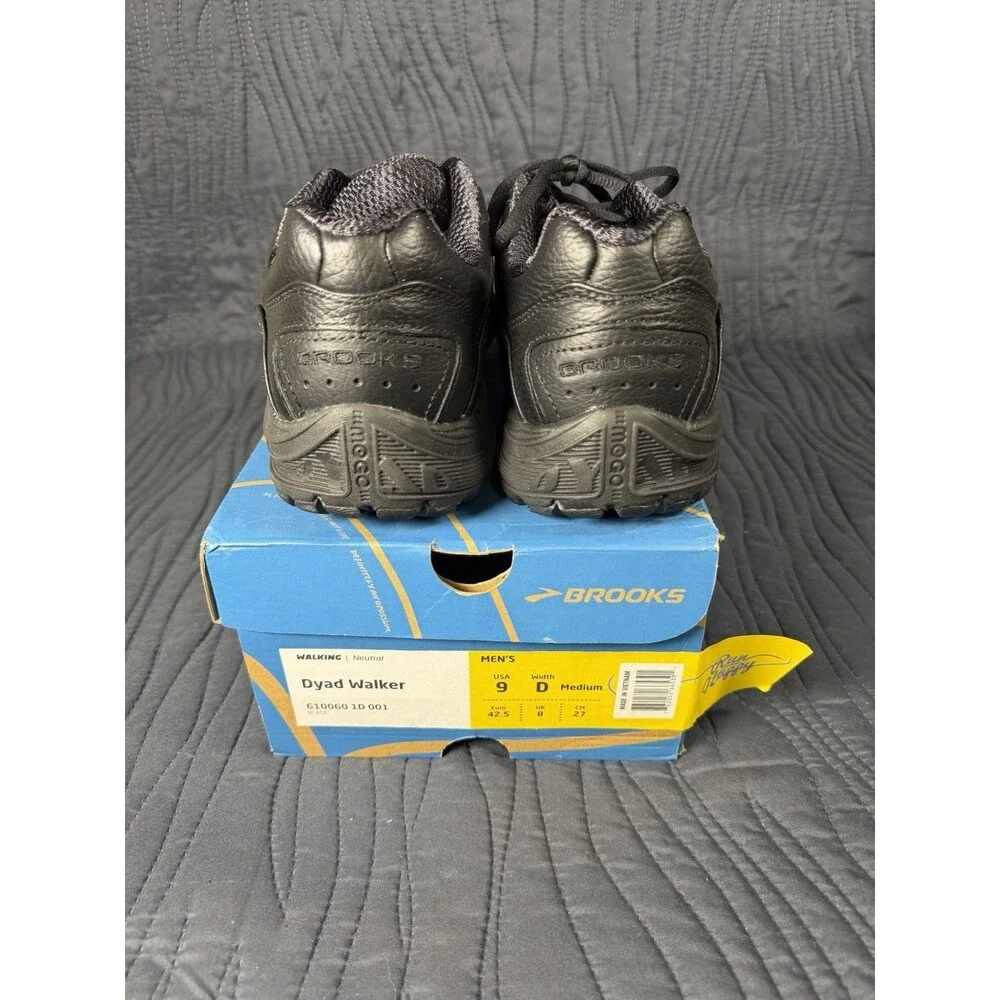 NEW Brooks Dyad Walker Men's Size 9 Wide D Black Leather Walking Shoes w/ Box